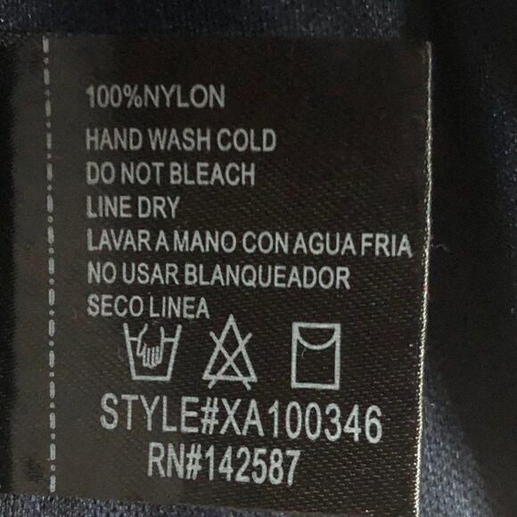 Xtaren Navy Blue Lace Sweetheart Neckline Dress Sz. L - Picture 9 of 9